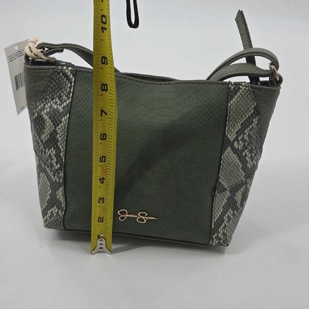 Jessica Simpson Olive Crossbody Bag with Snakeskin Detail NWT